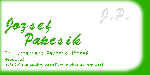jozsef papcsik business card